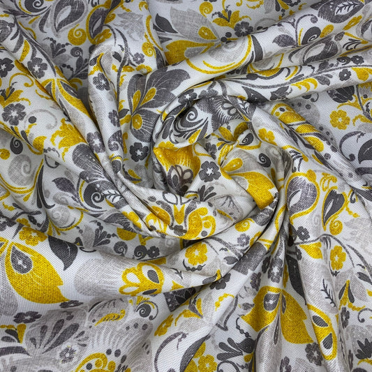 Tela Half Panamá - Angora gris mostaza