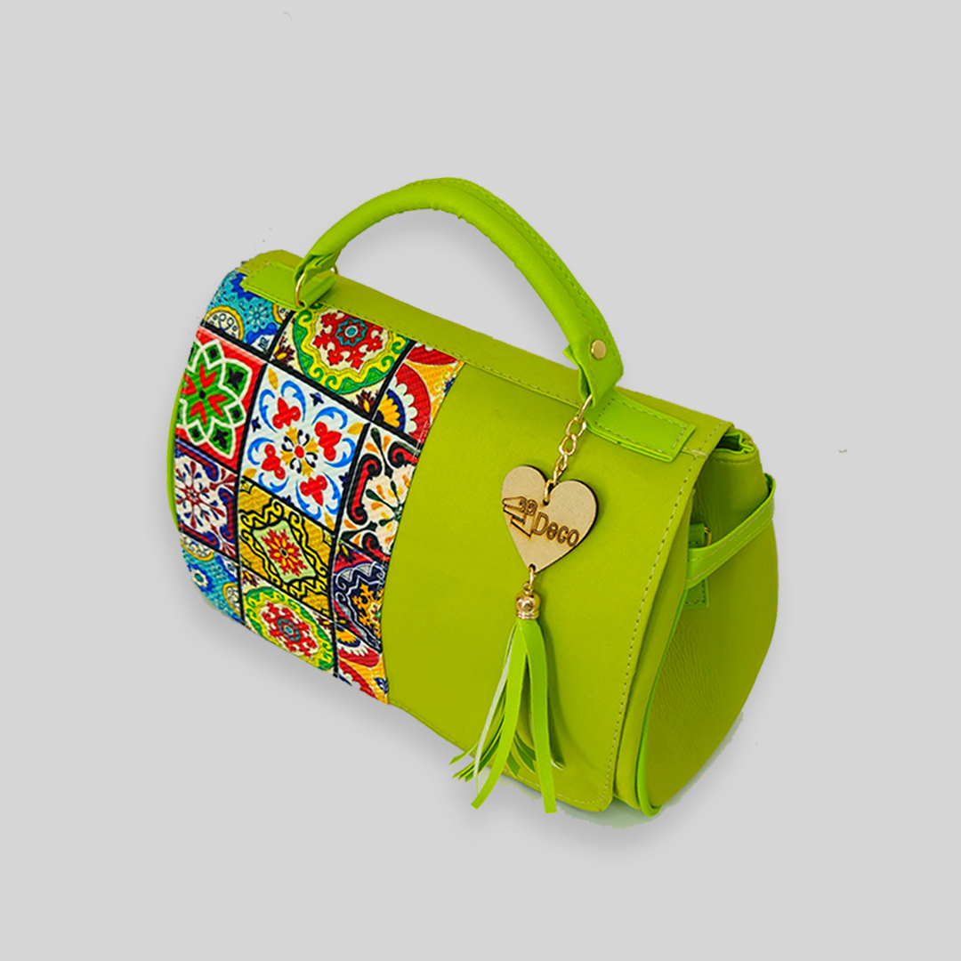Bolsa artesanal - Mosaico Verde