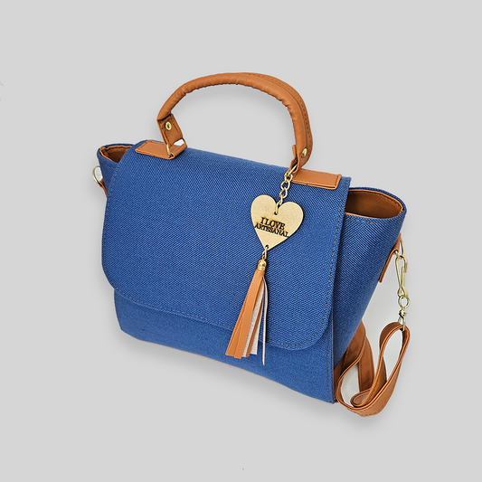 Bolsa artesanal - Azul indigo
