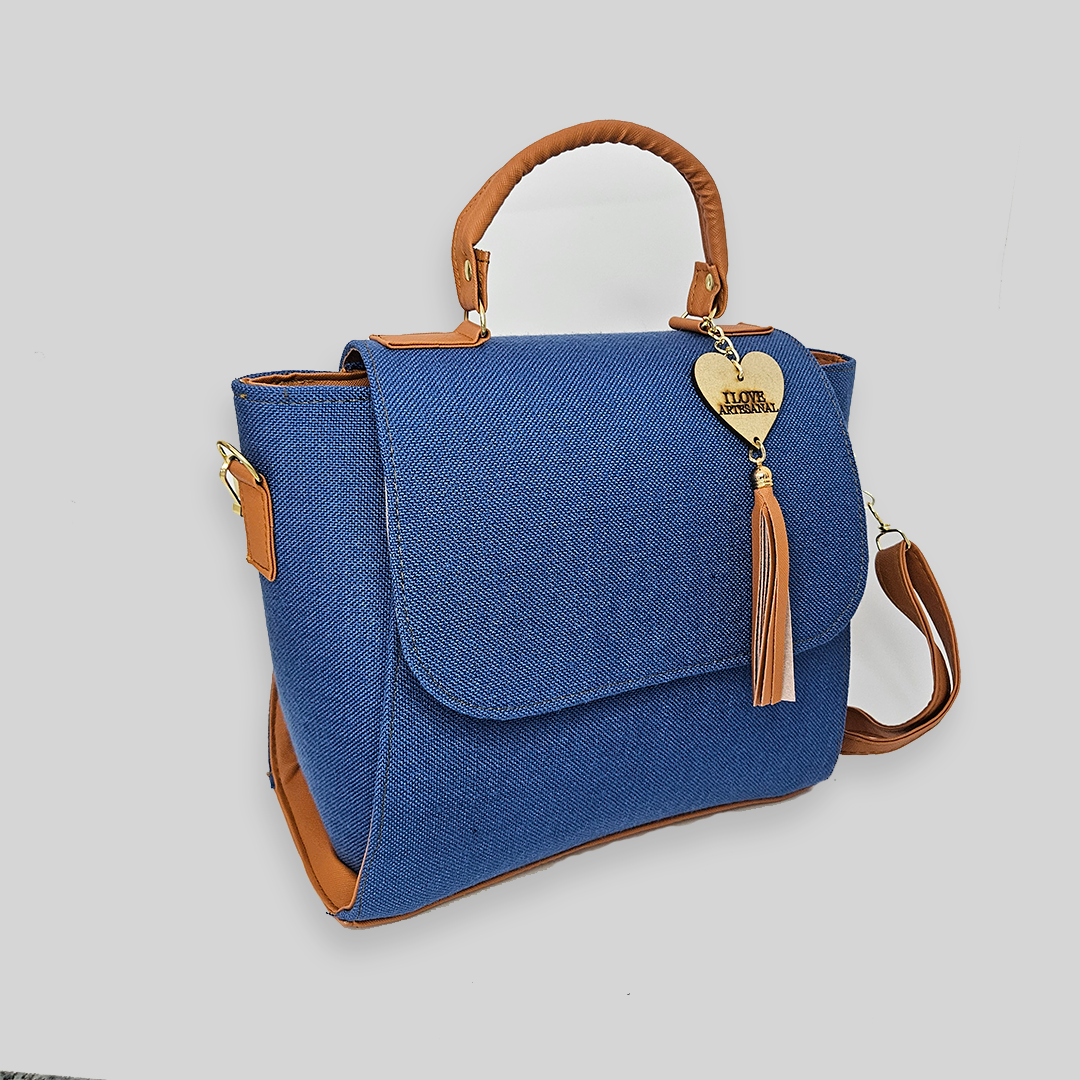 Bolsa artesanal - Azul indigo