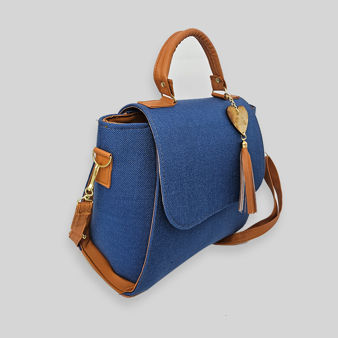 Bolsa artesanal - Azul indigo