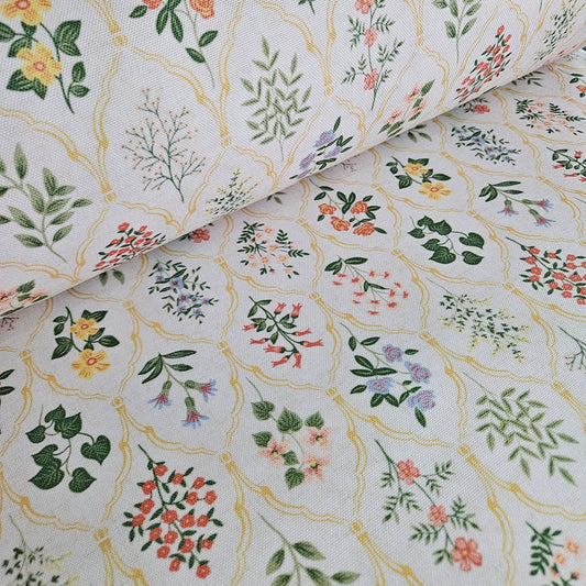 Half Panama Doble Ancho - Florecitas PV25