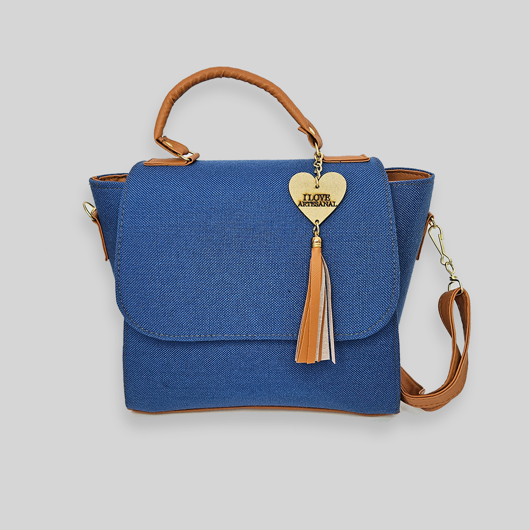 Bolsa artesanal - Azul indigo