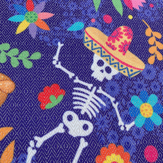 Mantel Dia de Muertos Ofrenda Morada 2.40x1.45m