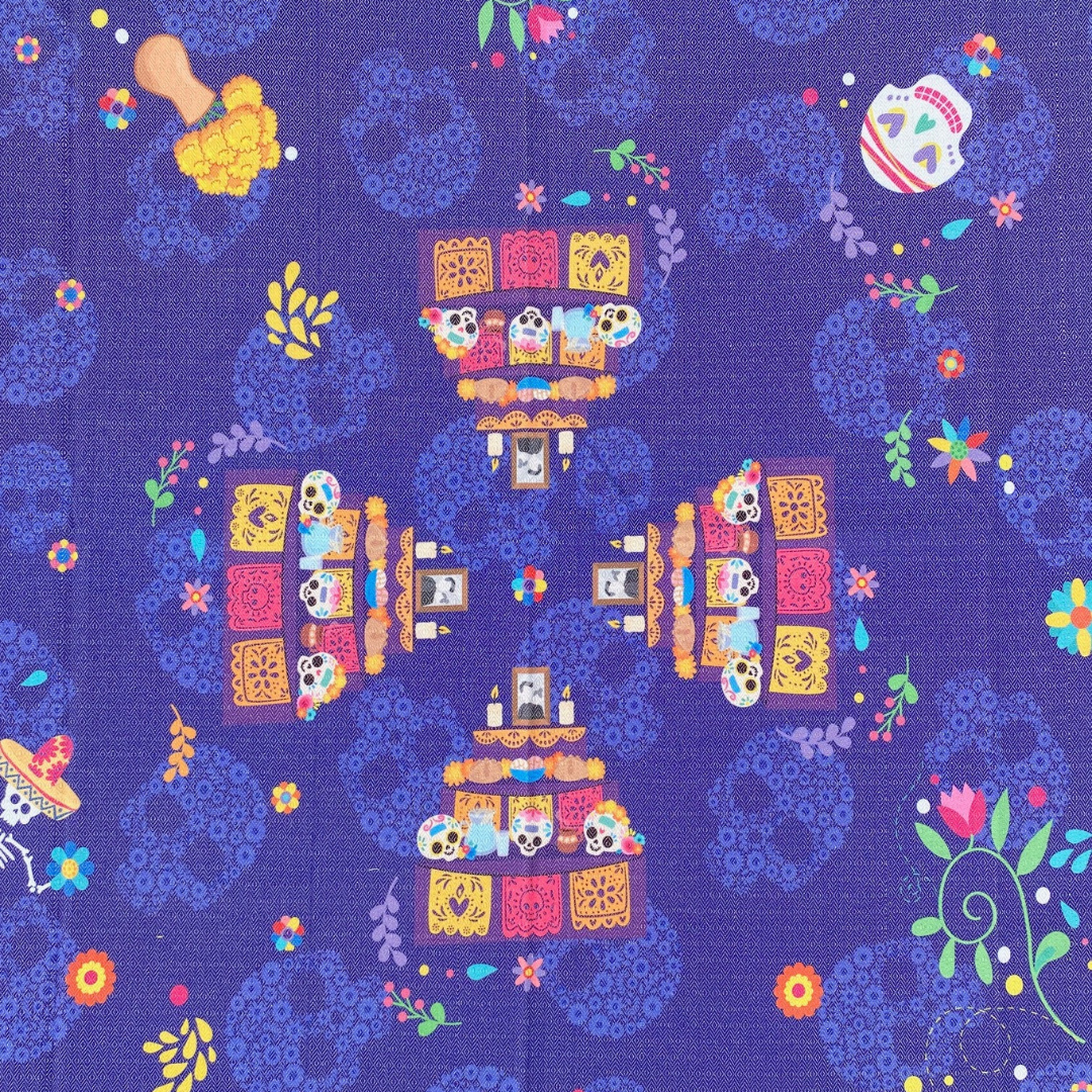 Mantel Dia de Muertos Ofrenda Morada 2.40x1.45m