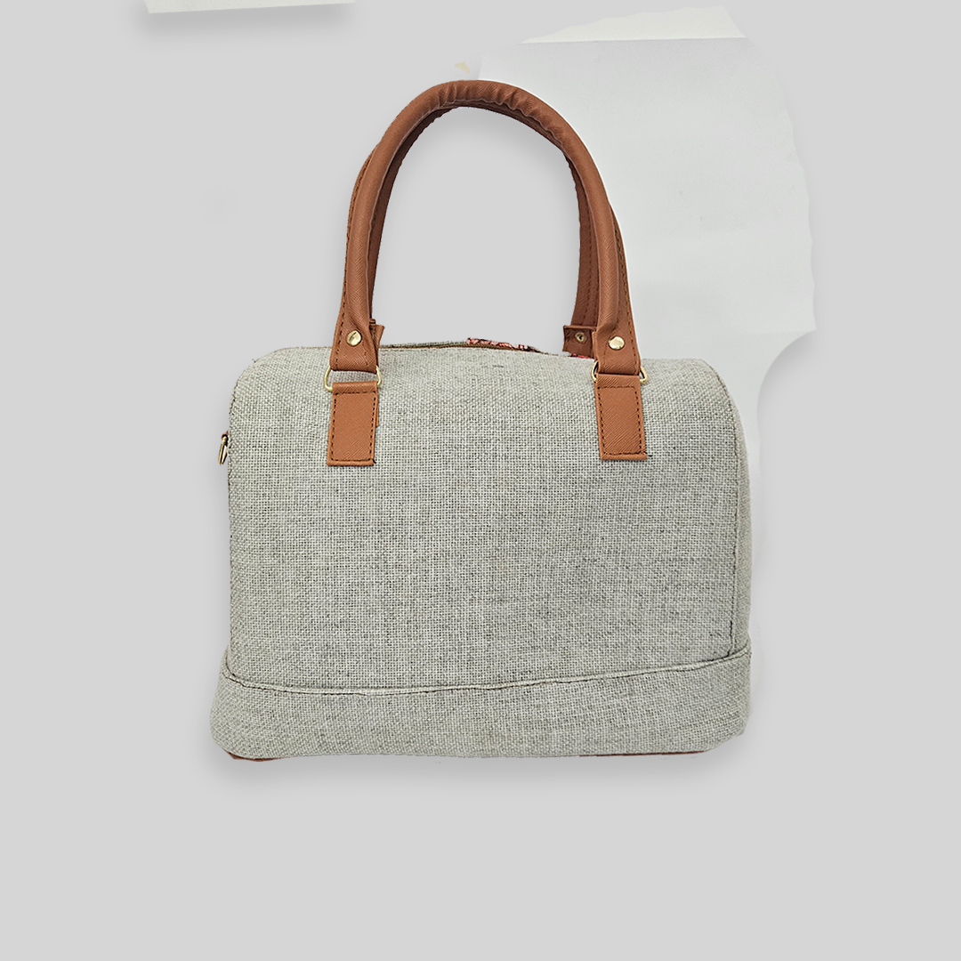Bolsa artesanal - Floral Beige