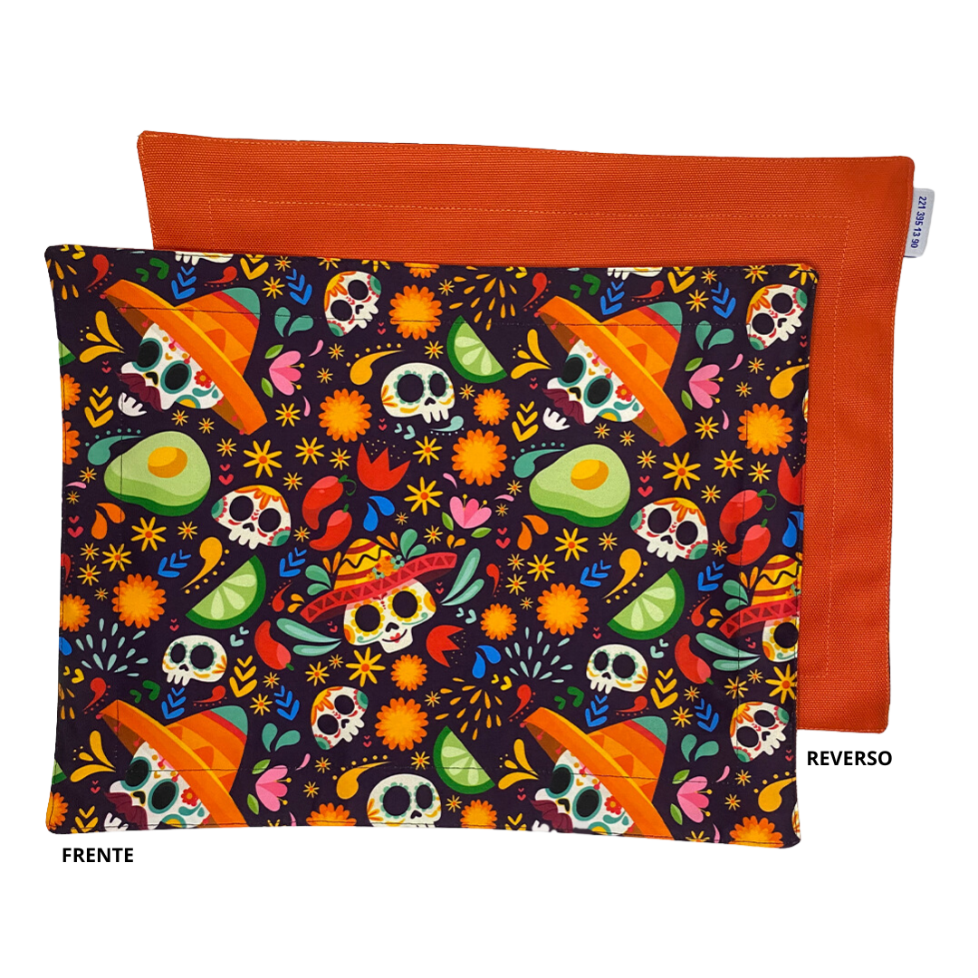 Mantel Individual - Calaverita de Azúcar Naranja
