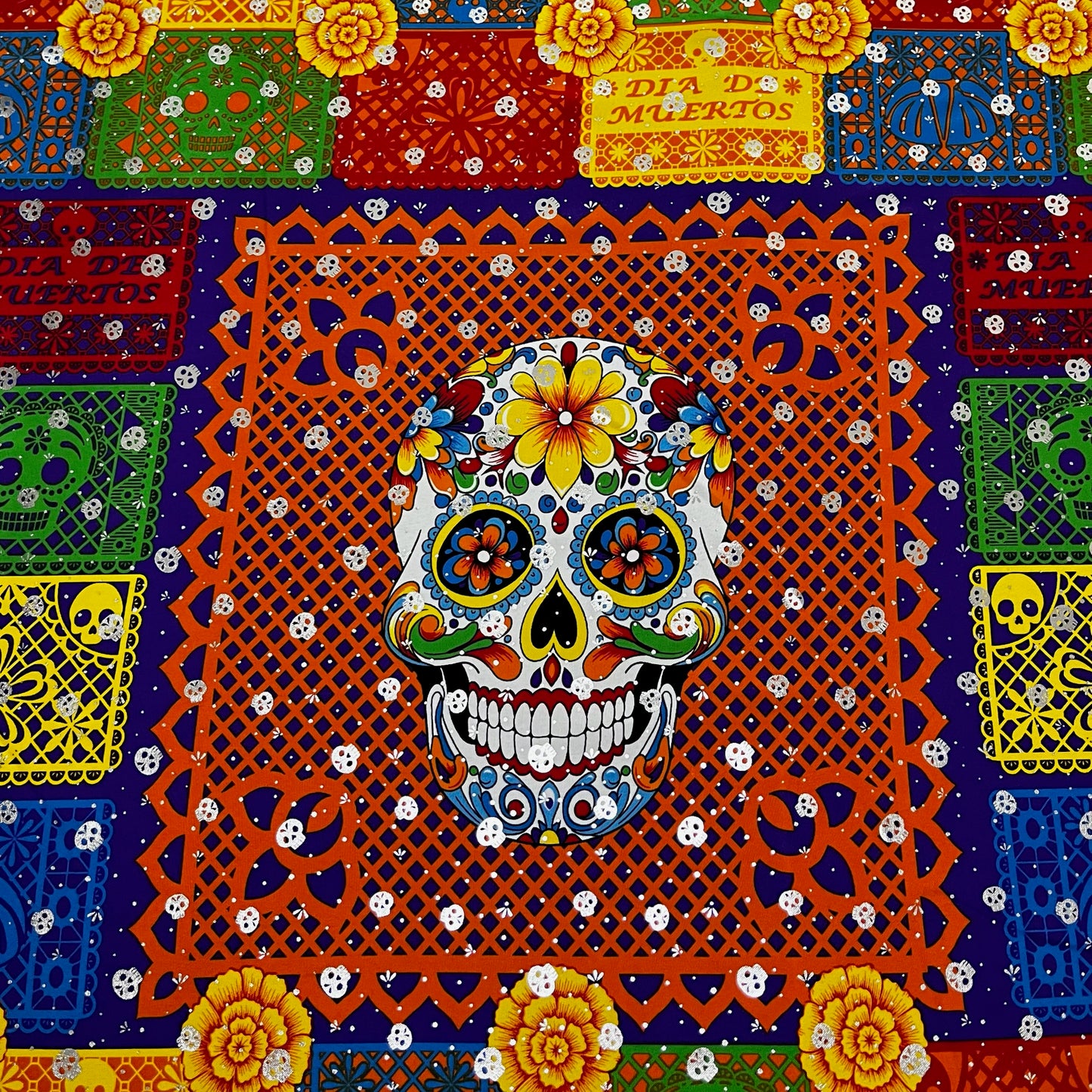 Foil Muertos - Calavera en Bicicleta Morado