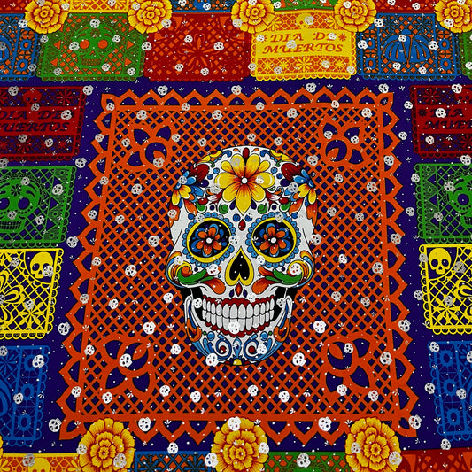 Foil Muertos - Calavera en Bicicleta Morado