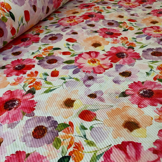 Tela Gaucho -Floral dalia rot.