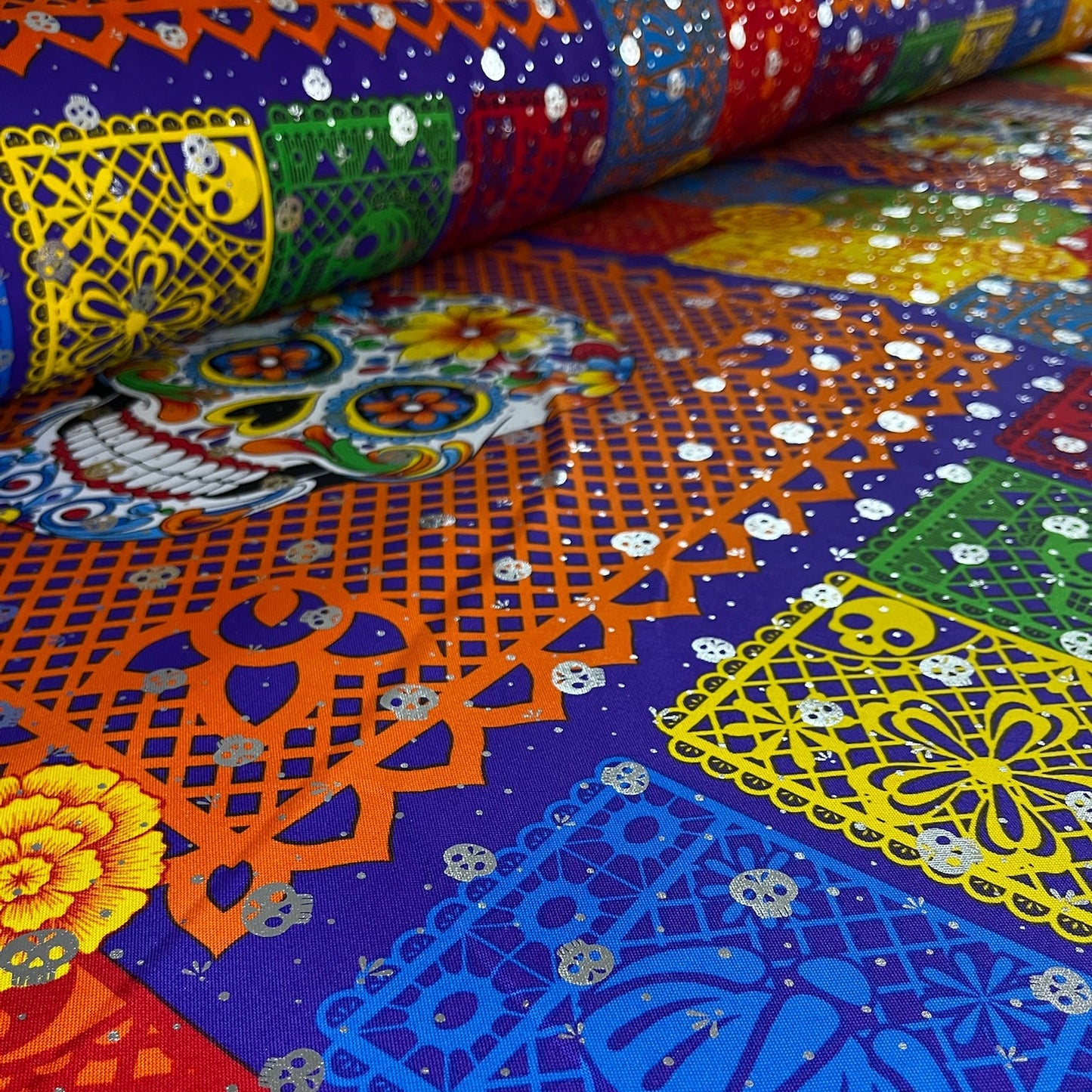 Foil Muertos - Calavera en Bicicleta Morado