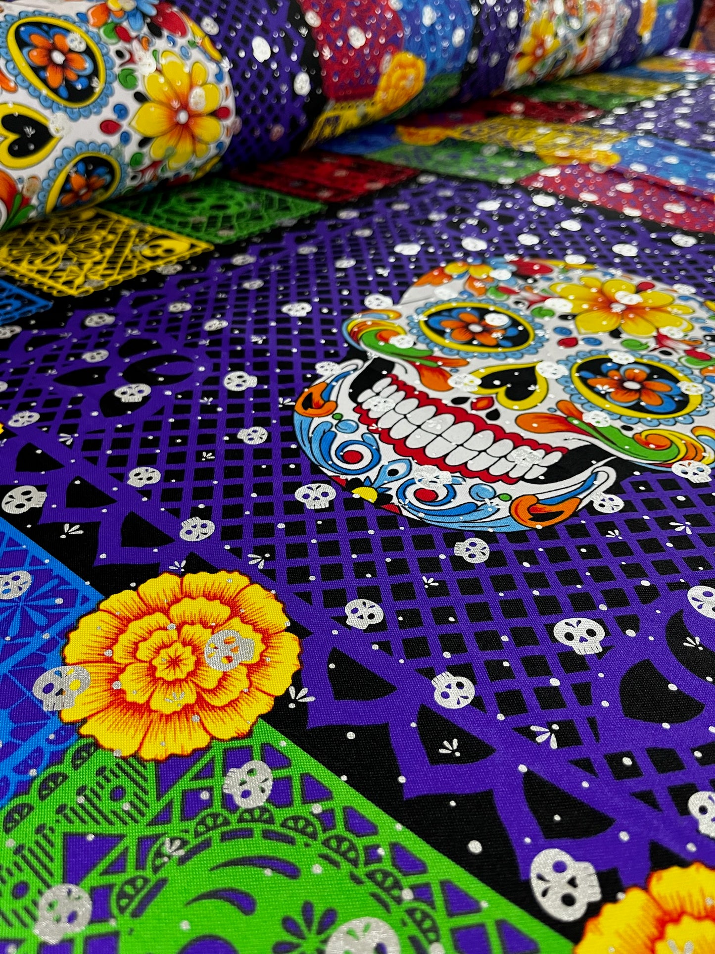 Foil Muertos - Calavera en Bicicleta Negro