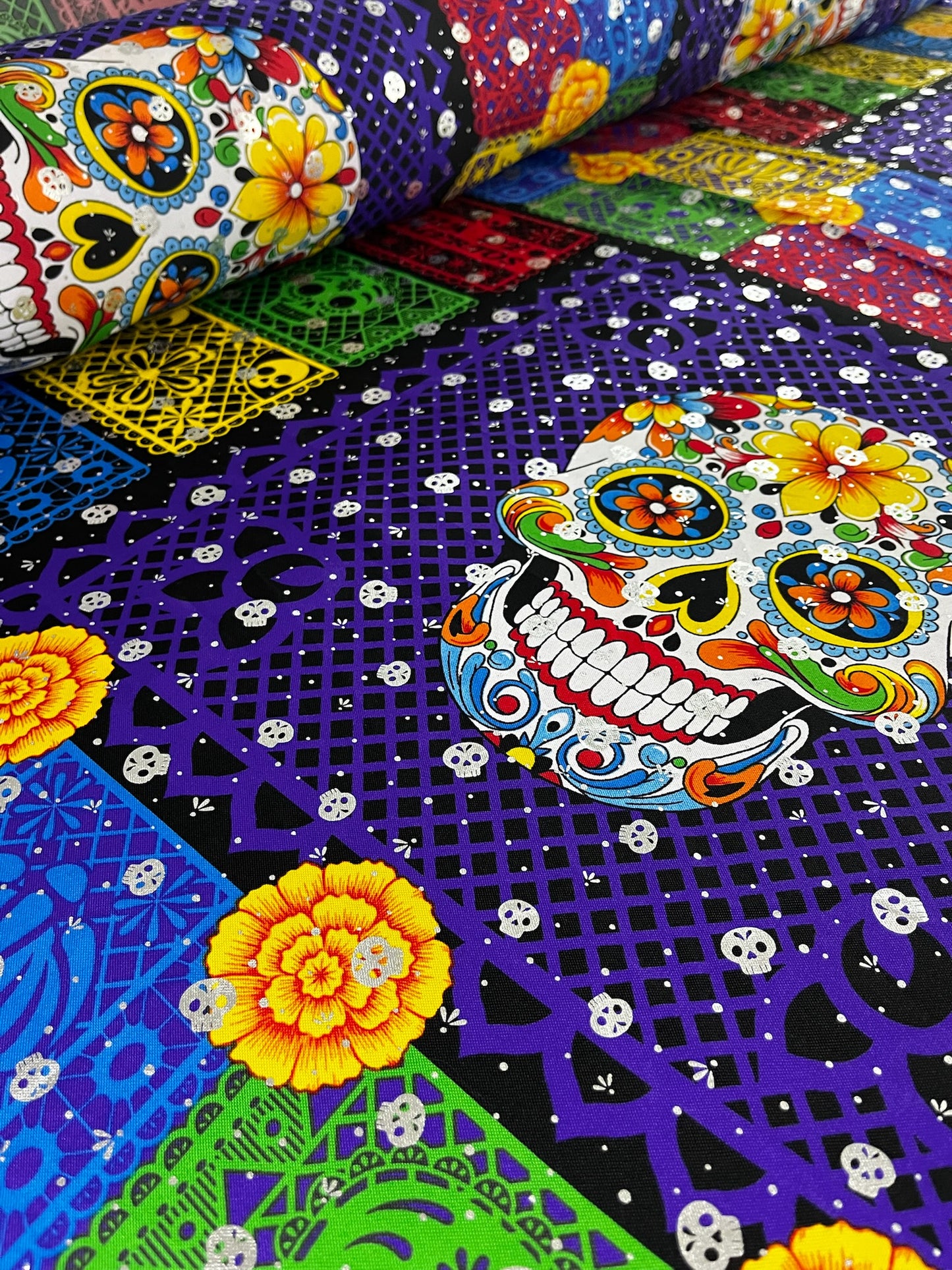 Foil Muertos - Calavera en Bicicleta Negro