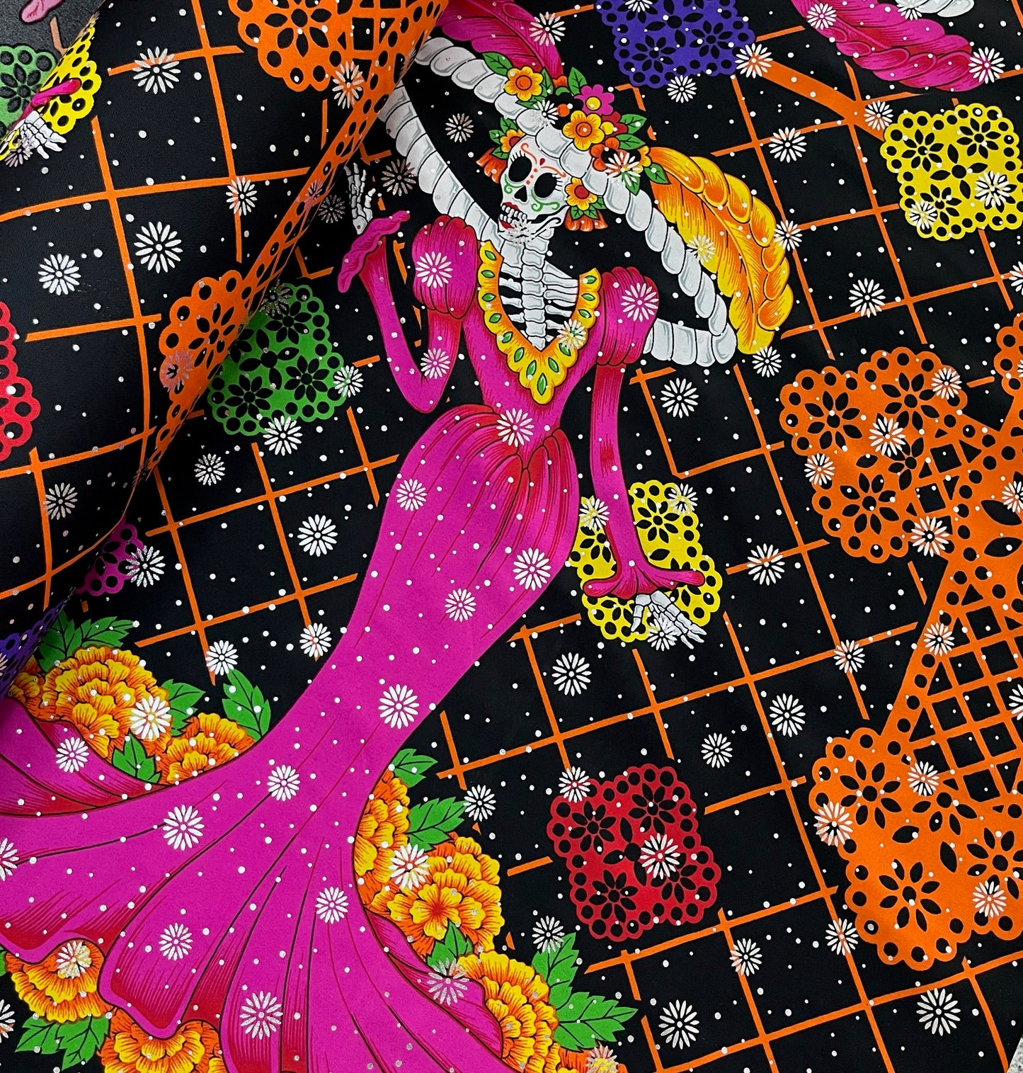Foil Muertos - Señora Muerte Negro