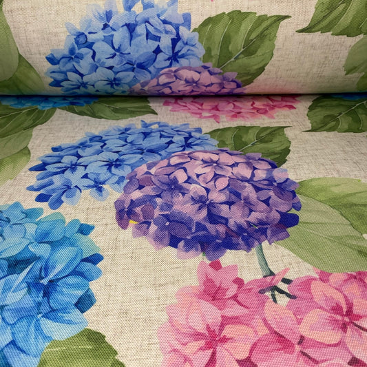 Tela Half panamá doble ancho- Hortencias