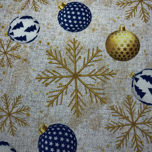 Half panama Lurex Esferas y copos Azul