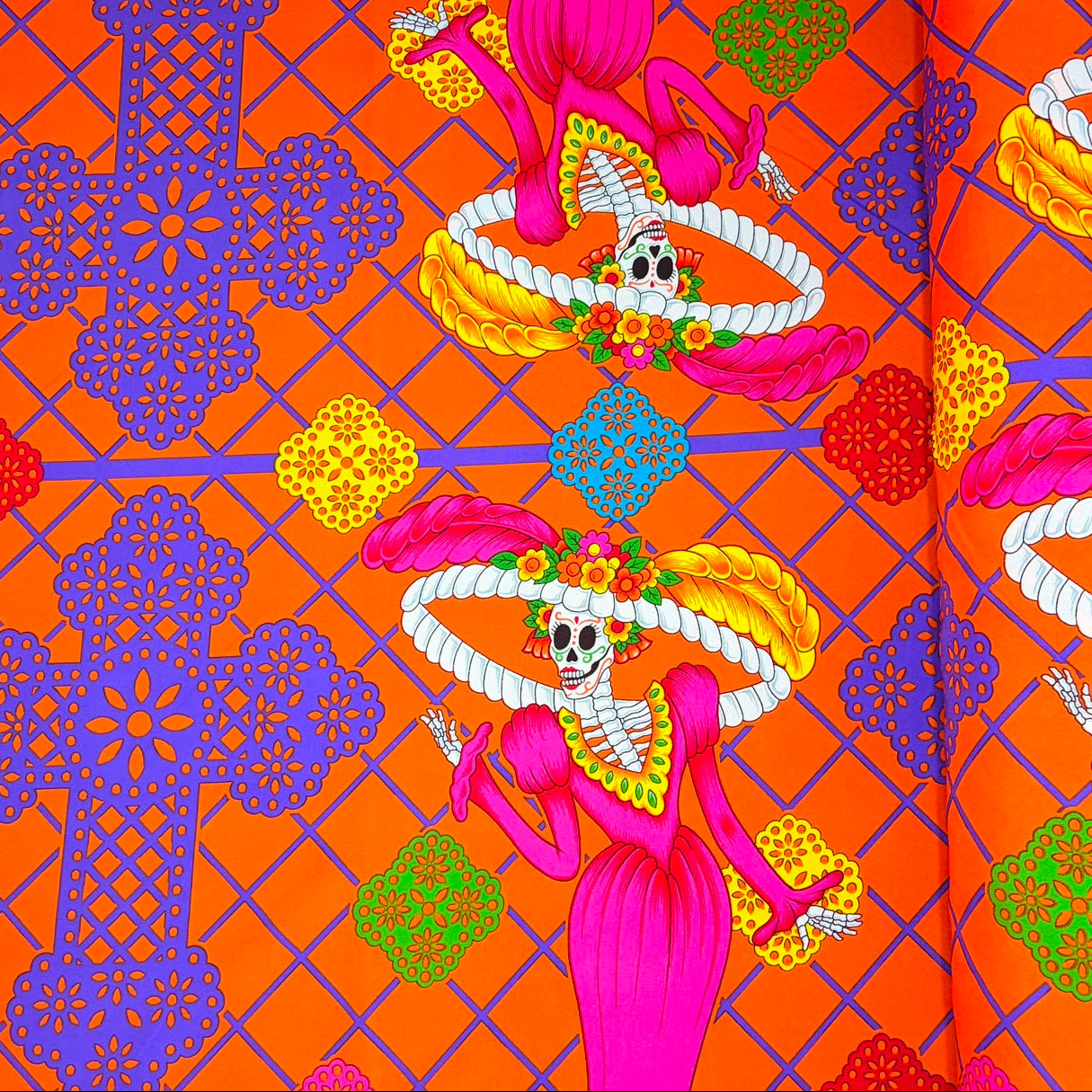 Tergal Señora Muerte Fondo Naranja