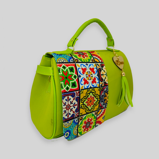 Bolsa artesanal - Mosaico Verde