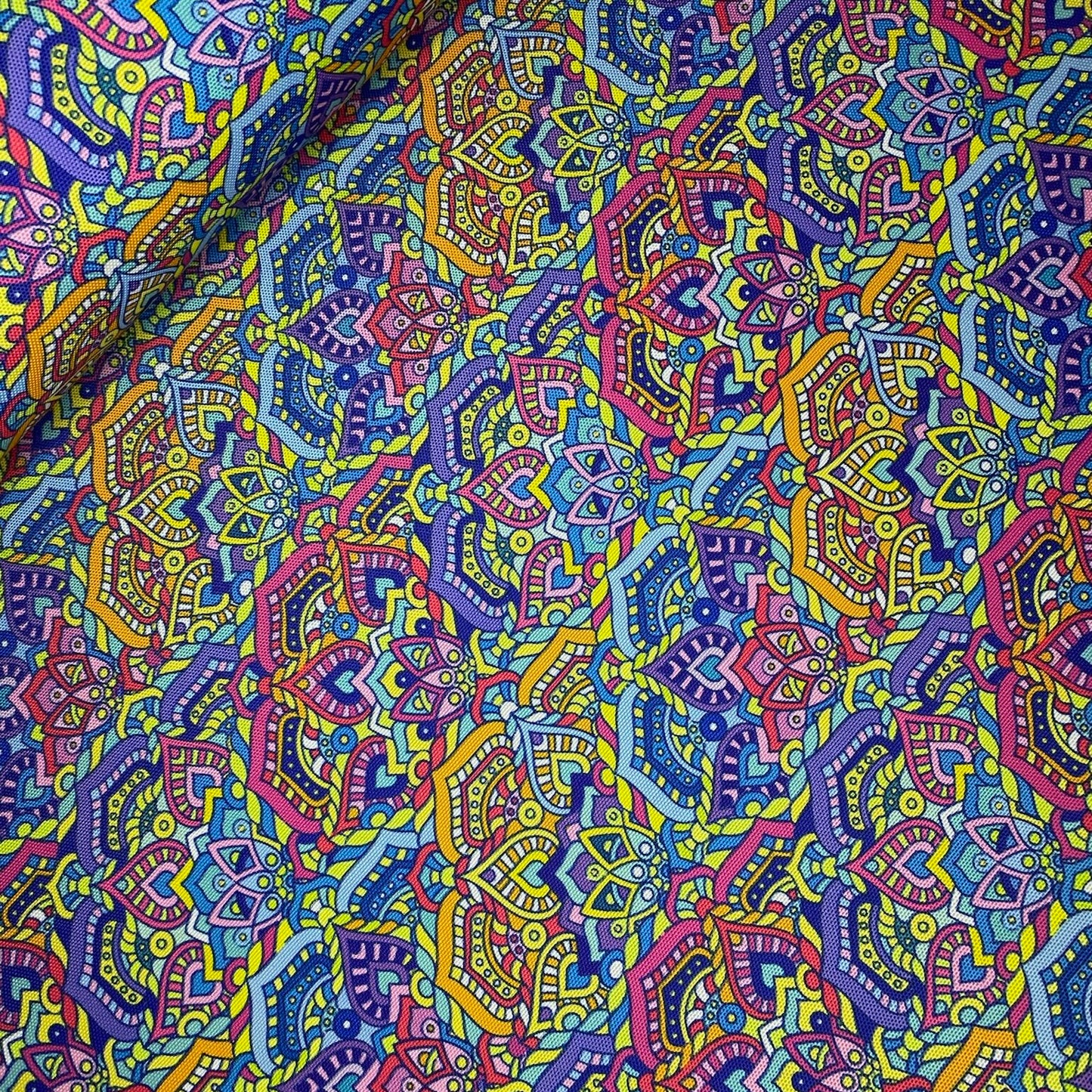 Tela Half Panamá - Mandala multicolor