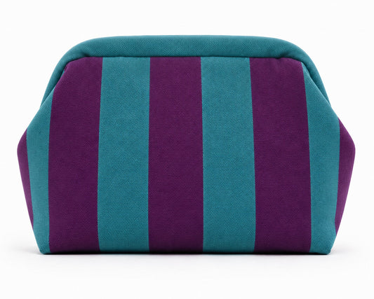Bolsa Clutch Half Panama Rayas Azul Morado