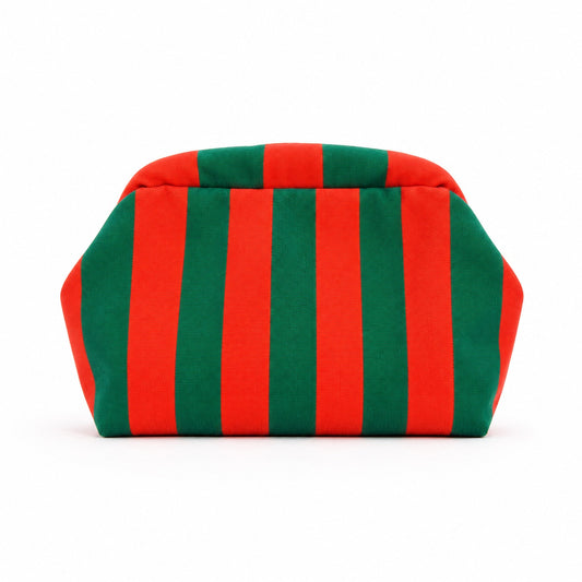 Bolsa Clutch Half Panama Rayas Rojo Verde