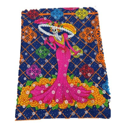 Mantel Foil Catrina Azul