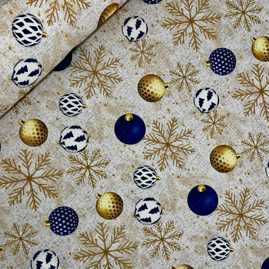 Half panama Lurex Esferas y copos Azul