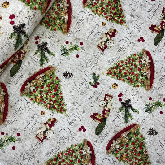 Half panama Lurex Merry Christmas arbol rotativo