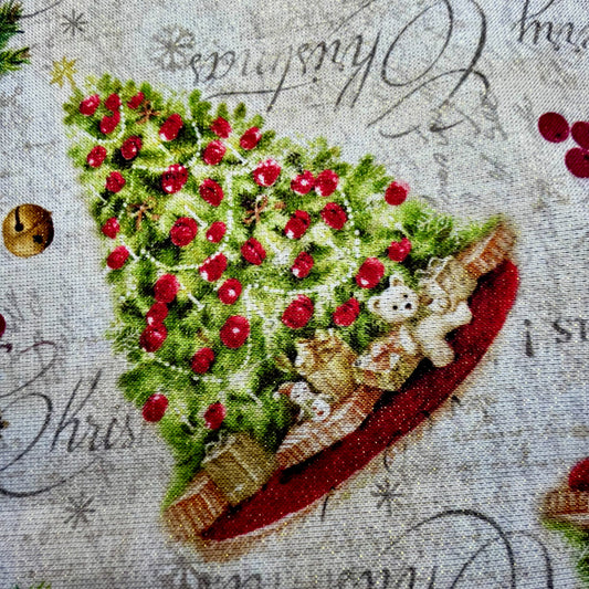 Half panama Lurex Merry Christmas arbol rotativo