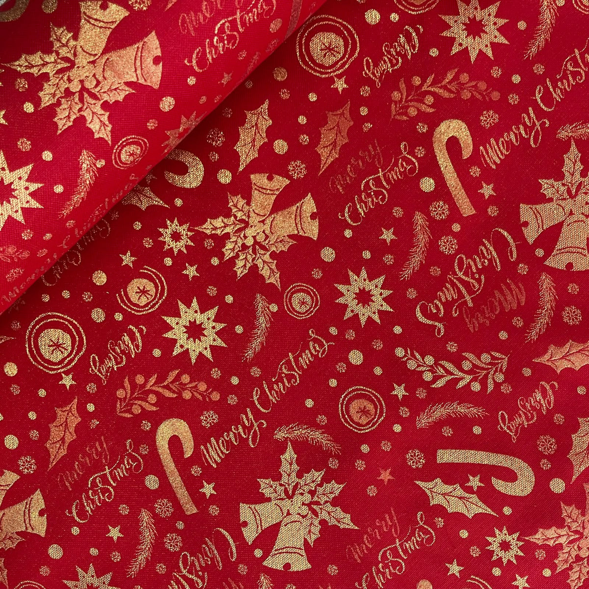 Jacquard Navidad Lurex - Encanto Navideño Rojo