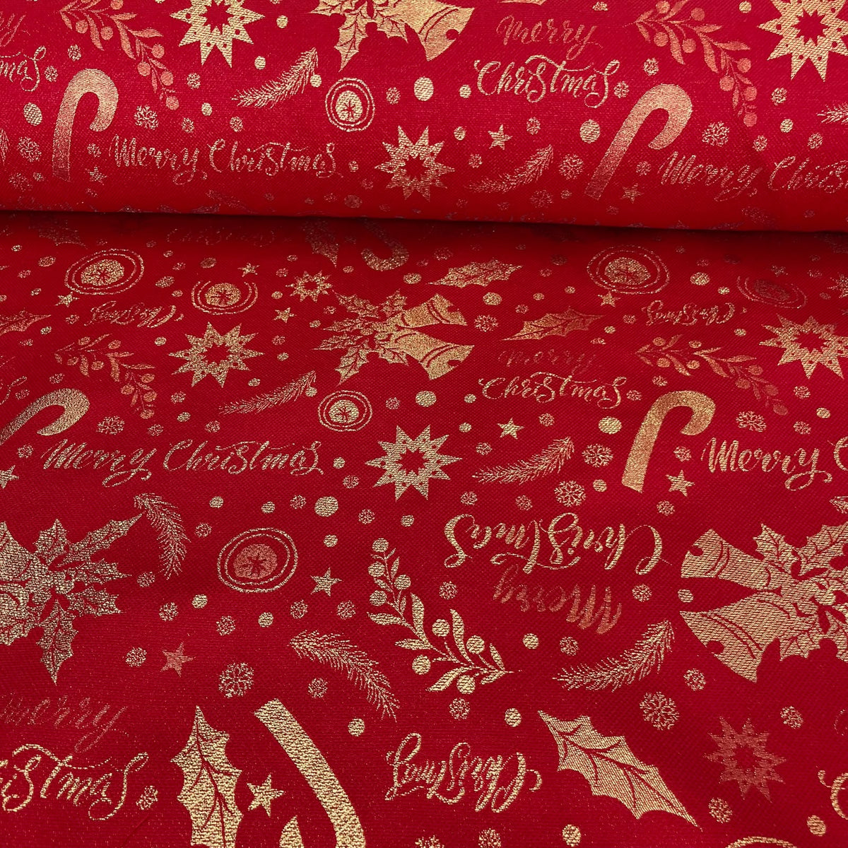 Jacquard Navidad Lurex - Encanto Navideño Rojo
