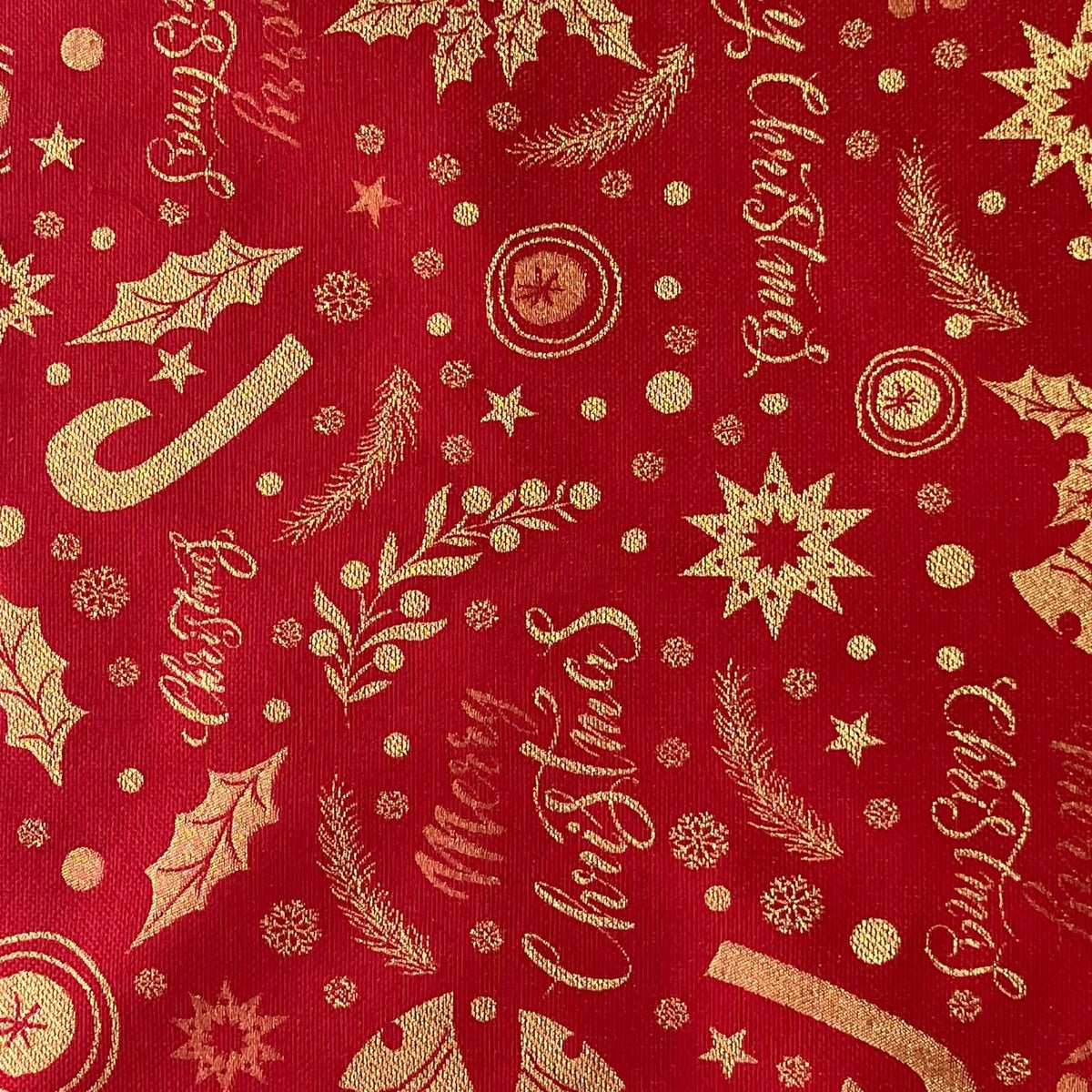 Jacquard Navidad Lurex - Encanto Navideño Rojo