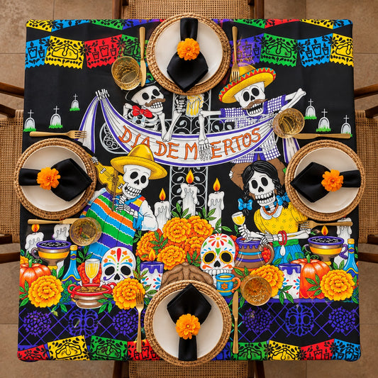 Mantel Día de Muertos - Borrachitos