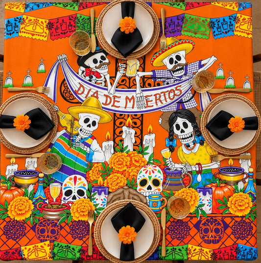 Mantel Día de Muertos - Borrachitos