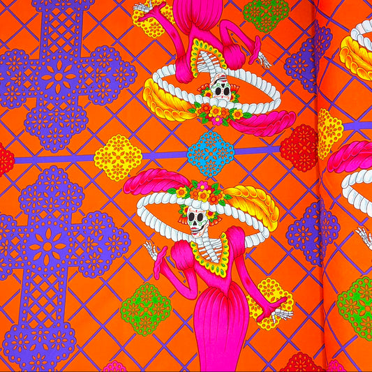 Tergal Señora Muerte Fondo Naranja
